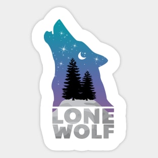 Howling wolf at the moon Sticker